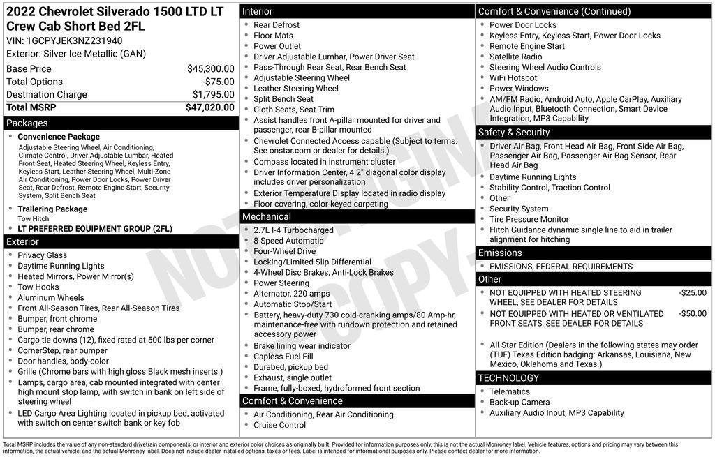 used 2022 Chevrolet Silverado 1500 car, priced at $32,490