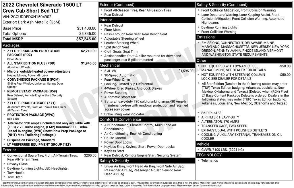 used 2022 Chevrolet Silverado 1500 car, priced at $37,790