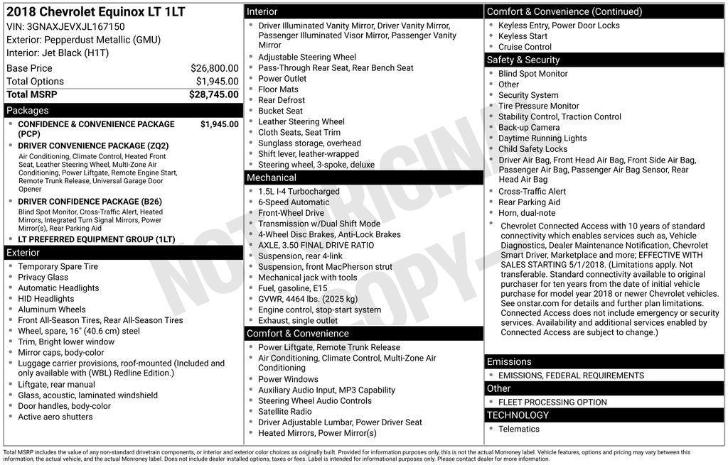 used 2018 Chevrolet Equinox car, priced at $16,490