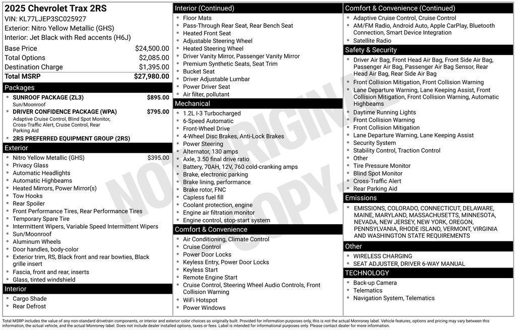 used 2025 Chevrolet Trax car, priced at $23,990