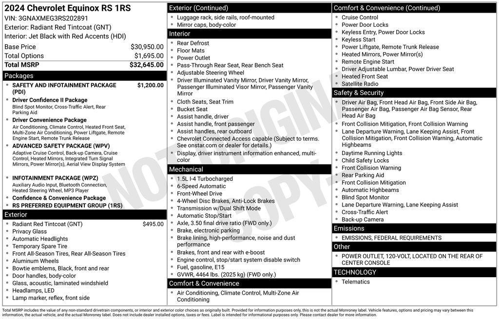 used 2024 Chevrolet Equinox car, priced at $26,490