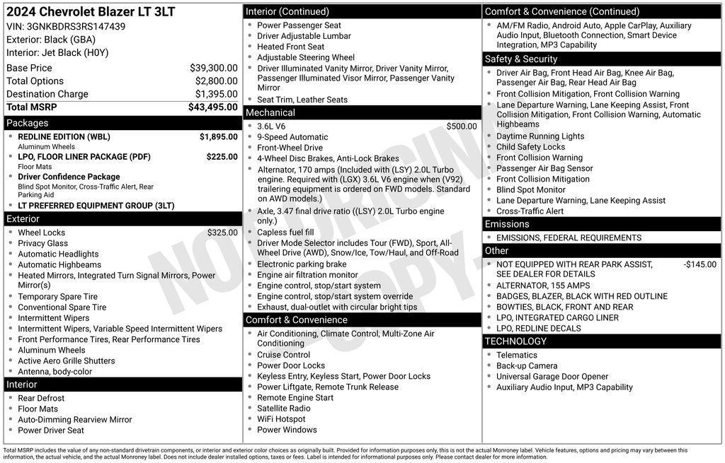 used 2024 Chevrolet Blazer car, priced at $26,990