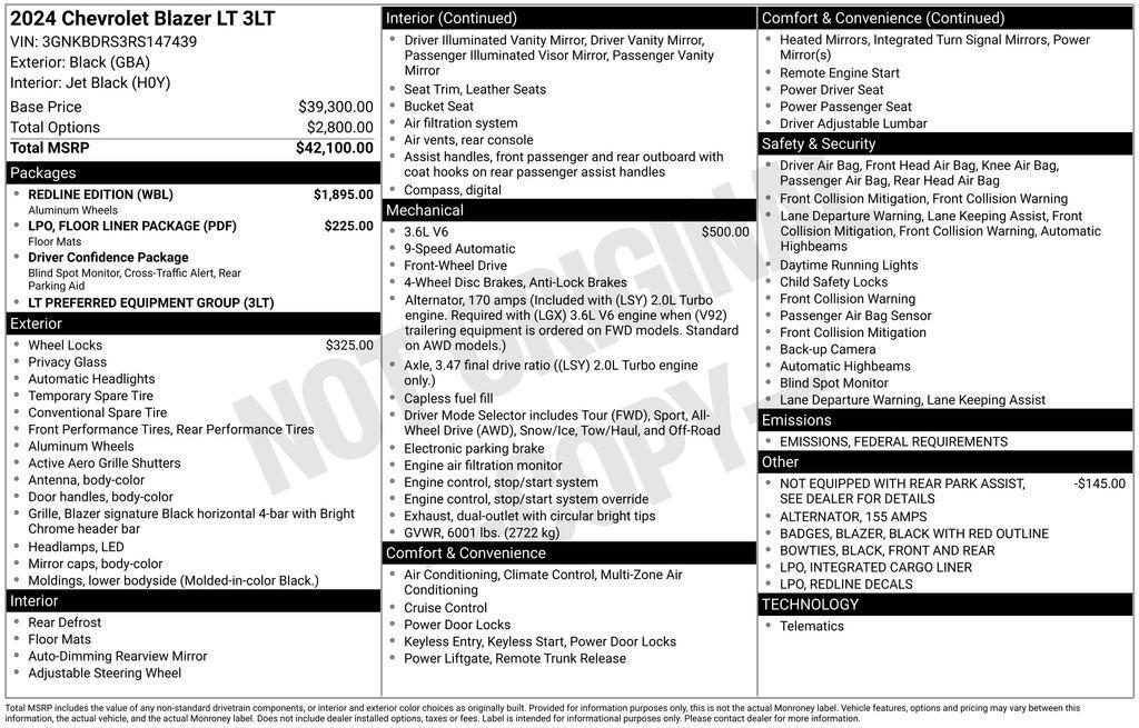 used 2024 Chevrolet Blazer car, priced at $28,290