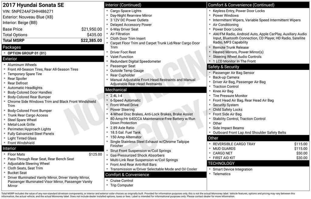 used 2017 Hyundai Sonata car, priced at $14,290