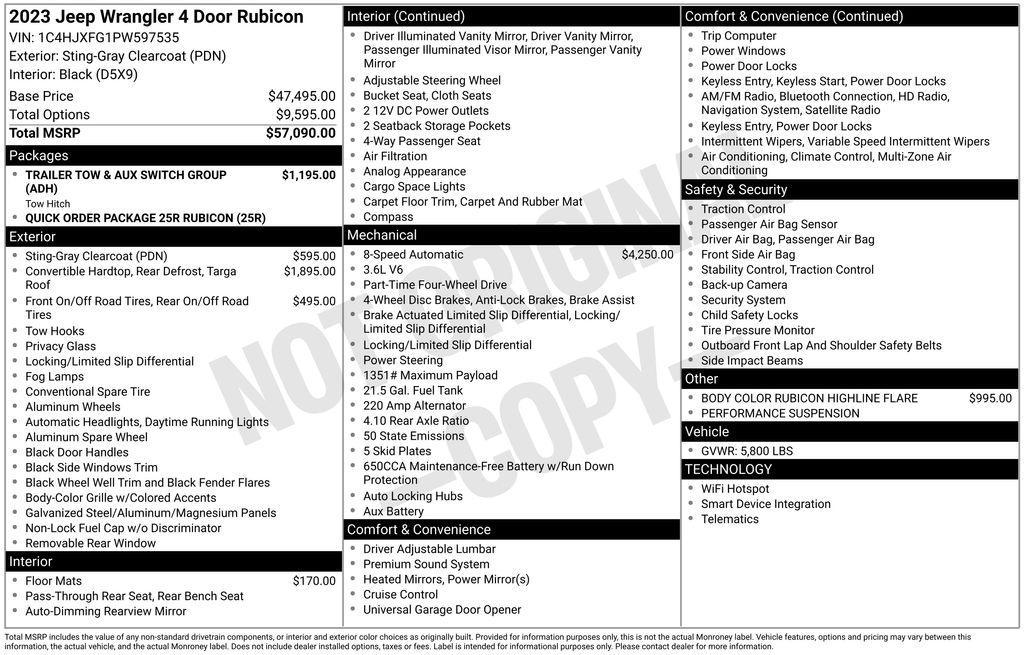 used 2023 Jeep Wrangler car, priced at $41,290