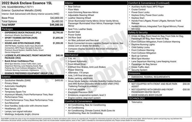 used 2022 Buick Enclave car, priced at $30,390