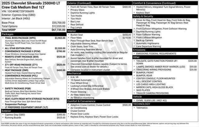 new 2025 Chevrolet Silverado 2500 car, priced at $61,831