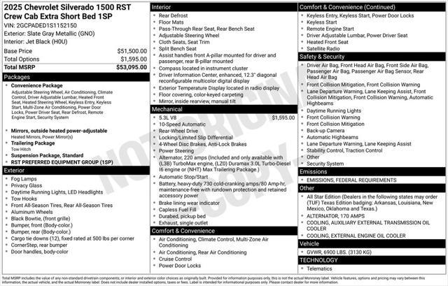 new 2025 Chevrolet Silverado 1500 car, priced at $46,882