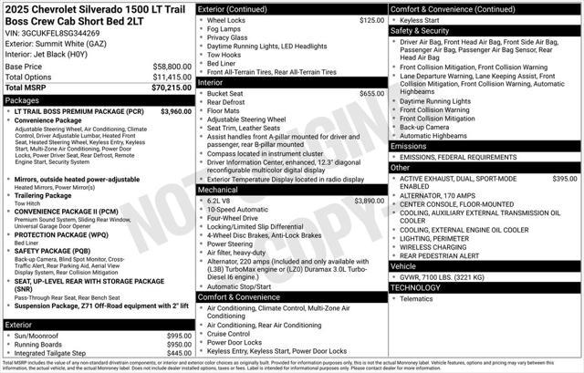 new 2025 Chevrolet Silverado 1500 car, priced at $62,015