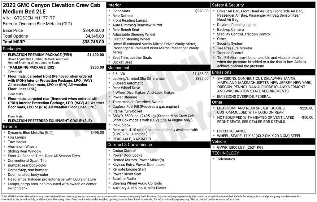 used 2022 GMC Canyon car, priced at $29,990