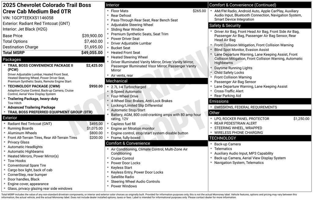 new 2025 Chevrolet Colorado car, priced at $43,212