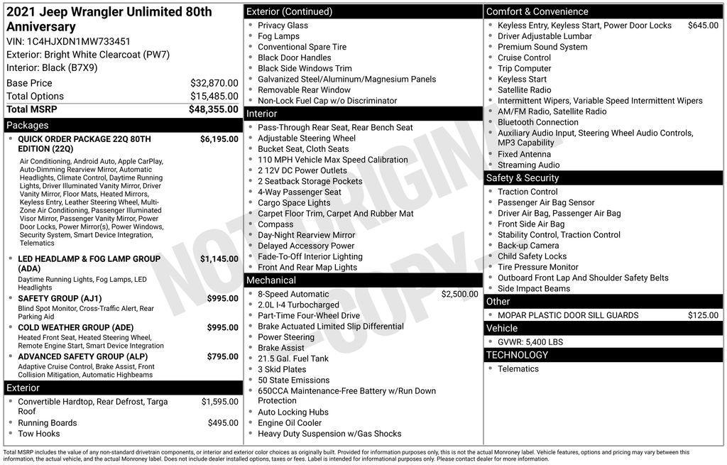 used 2021 Jeep Wrangler Unlimited car, priced at $27,490