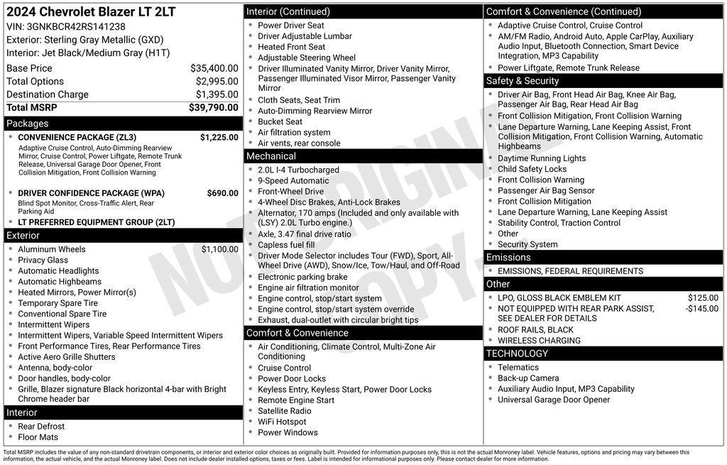 used 2024 Chevrolet Blazer car, priced at $25,490