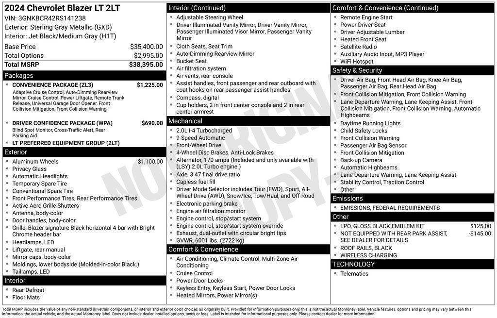 used 2024 Chevrolet Blazer car, priced at $26,590