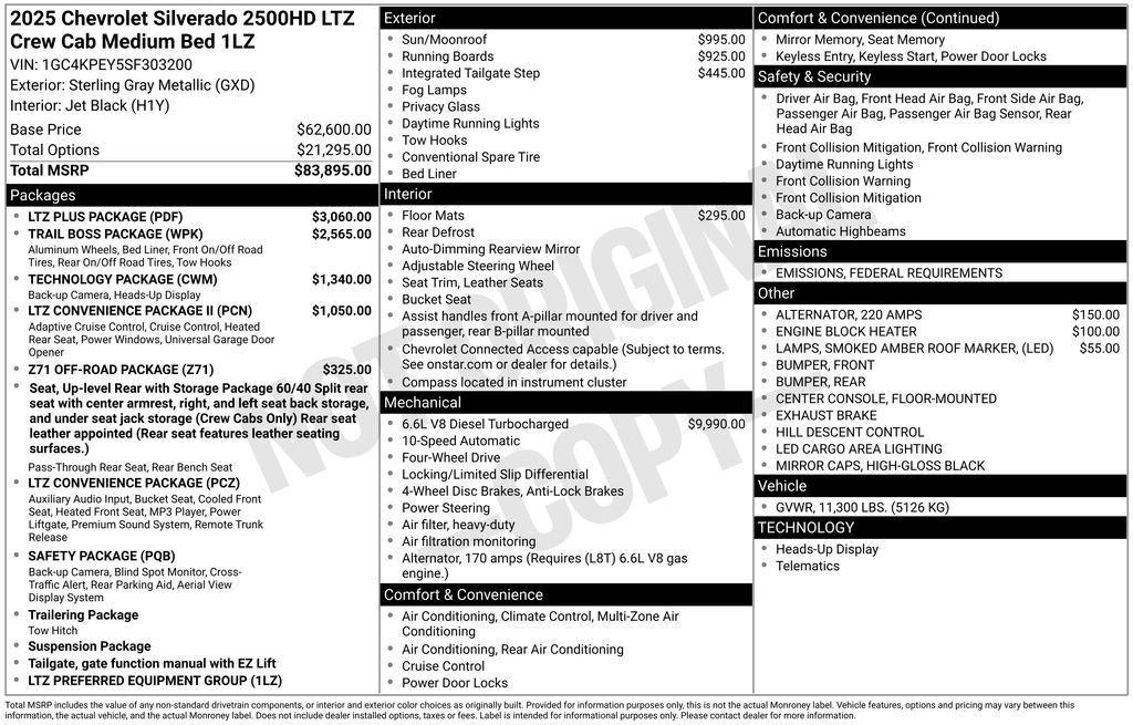 new 2025 Chevrolet Silverado 2500 car, priced at $76,559