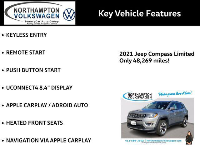 used 2021 Jeep Compass car, priced at $21,387