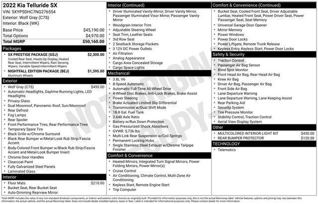 used 2022 Kia Telluride car, priced at $29,800