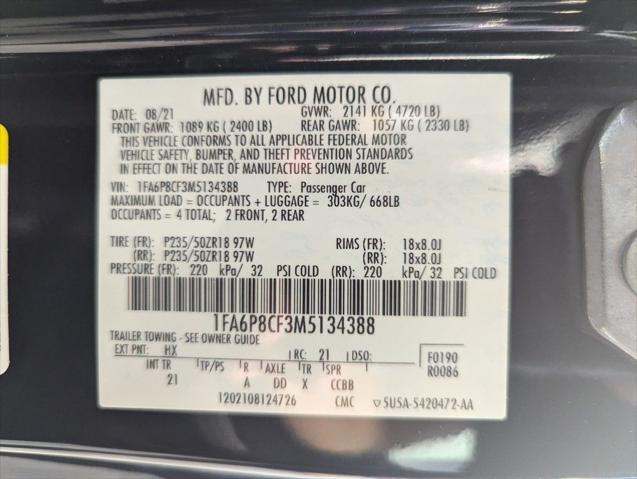 used 2021 Ford Mustang car, priced at $33,248