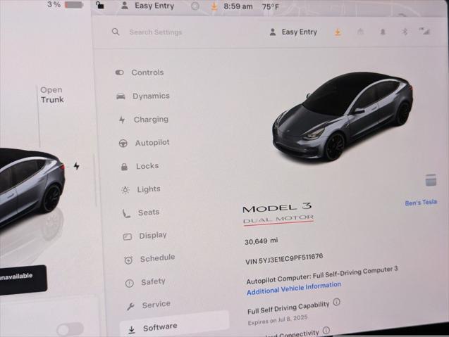used 2023 Tesla Model 3 car, priced at $28,498