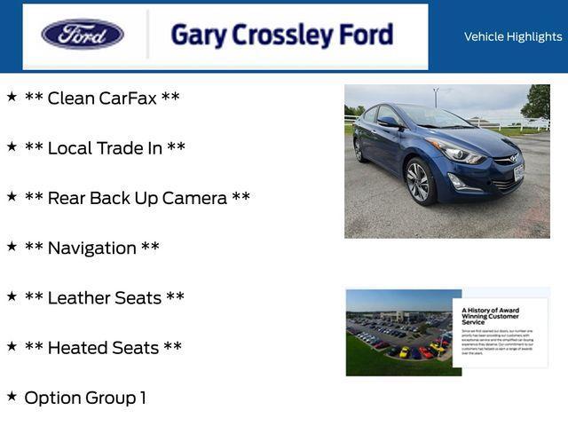 used 2015 Hyundai Elantra car, priced at $9,000