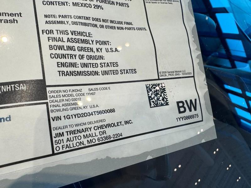 new 2026 Chevrolet Corvette car, priced at $116,120