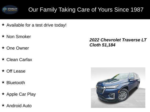 used 2022 Chevrolet Traverse car, priced at $24,210