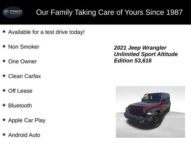 used 2021 Jeep Wrangler Unlimited car, priced at $28,697