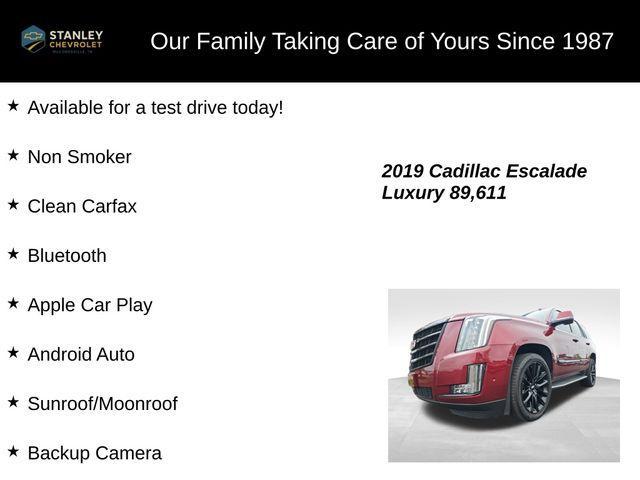 used 2019 Cadillac Escalade car, priced at $32,136
