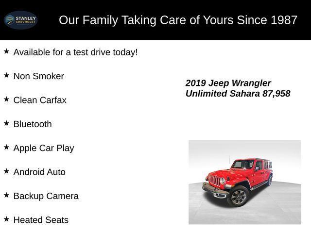 used 2019 Jeep Wrangler Unlimited car, priced at $24,182