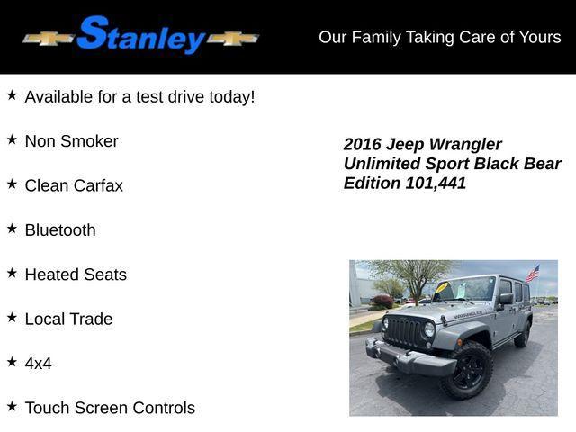 used 2016 Jeep Wrangler Unlimited car, priced at $19,975