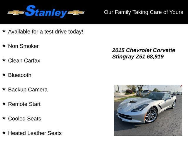 used 2015 Chevrolet Corvette car, priced at $38,798