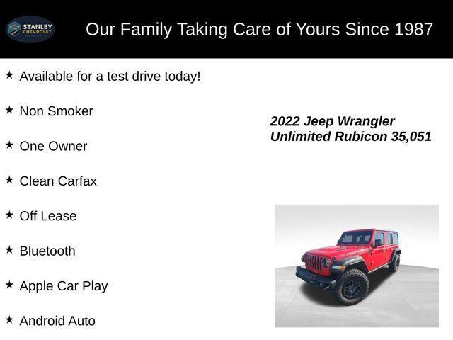 used 2022 Jeep Wrangler Unlimited car, priced at $39,849