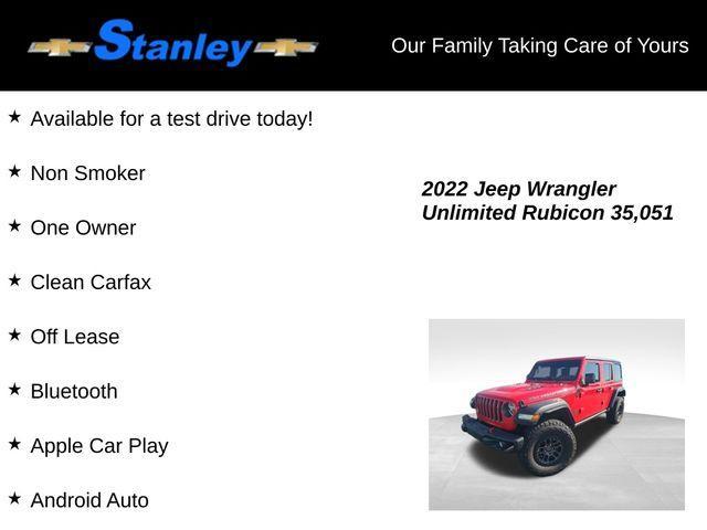 used 2022 Jeep Wrangler Unlimited car, priced at $42,735