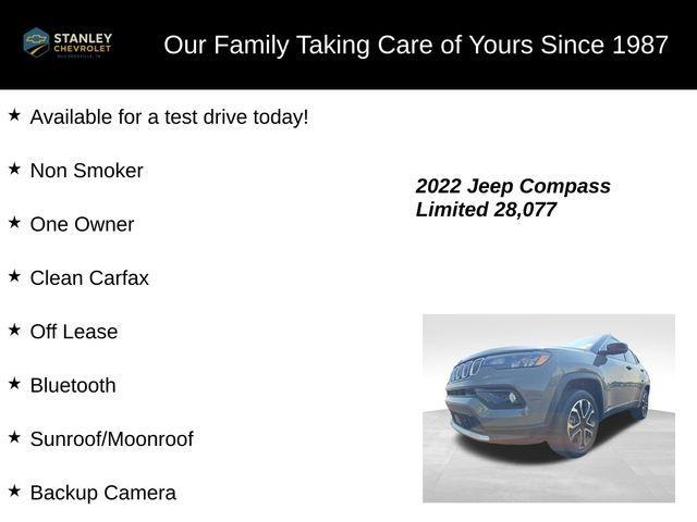 used 2022 Jeep Compass car, priced at $24,242
