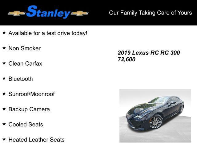 used 2019 Lexus RC 300 car, priced at $29,195