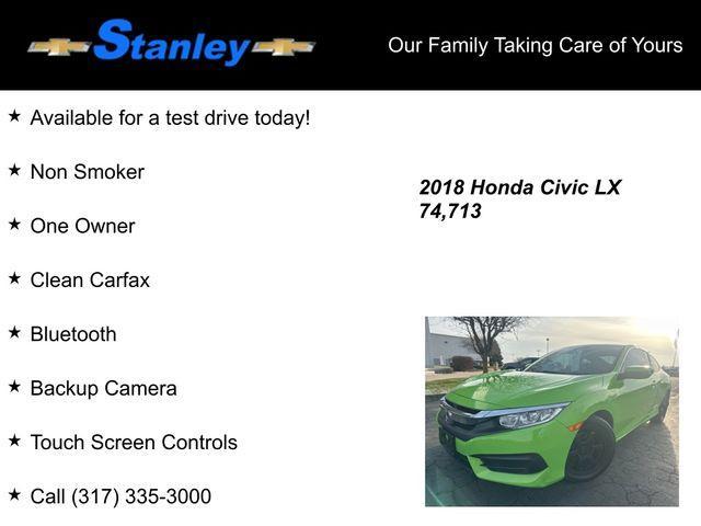 used 2018 Honda Civic car, priced at $16,087