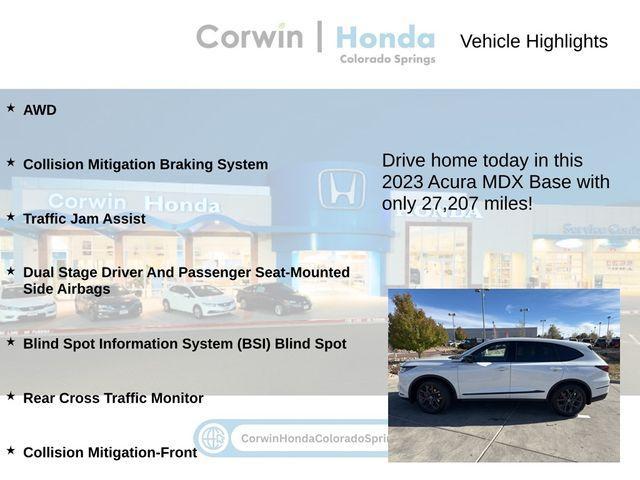 used 2023 Acura MDX car, priced at $44,500