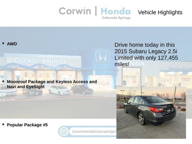 used 2015 Subaru Legacy car, priced at $10,800