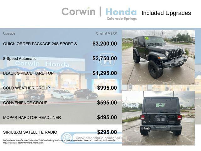 used 2020 Jeep Wrangler car, priced at $20,500