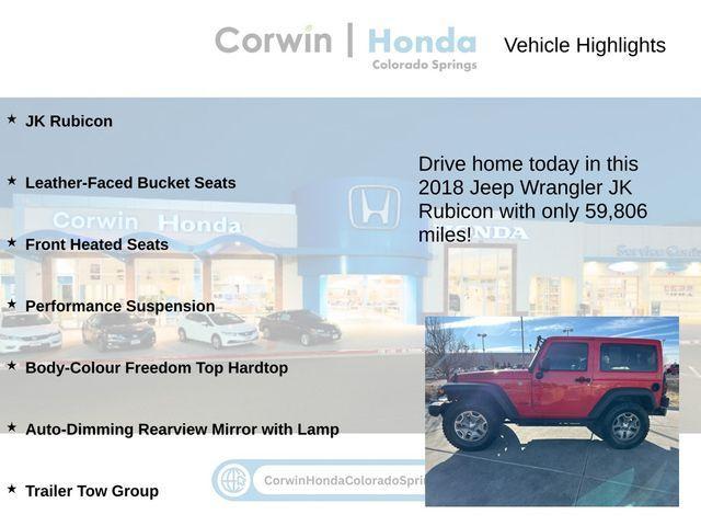 used 2018 Jeep Wrangler JK car, priced at $25,245