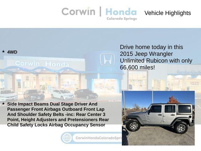 used 2015 Jeep Wrangler Unlimited car, priced at $21,900