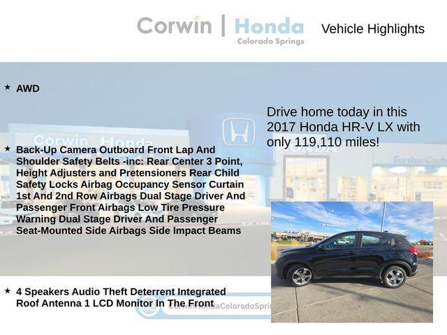 used 2017 Honda HR-V car, priced at $13,000
