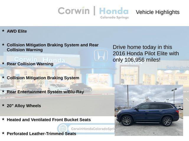 used 2016 Honda Pilot car, priced at $18,250