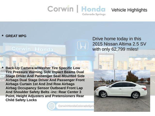 used 2015 Nissan Altima car, priced at $10,500