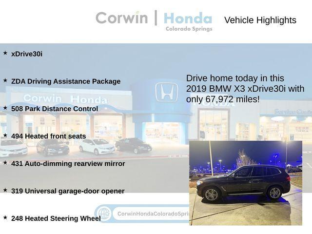 used 2019 BMW X3 car, priced at $21,500