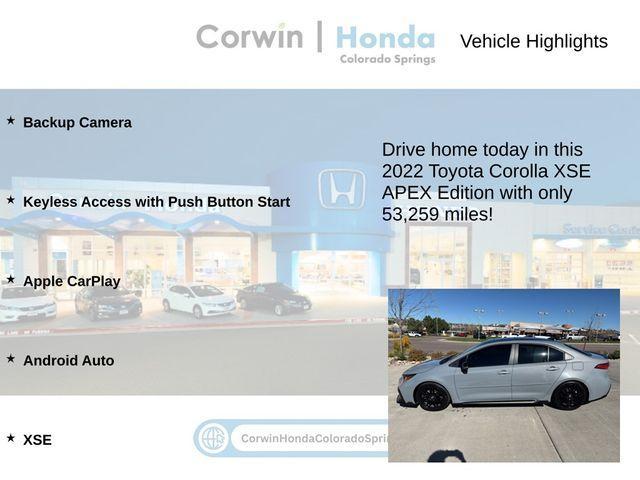 used 2022 Toyota Corolla car, priced at $20,500