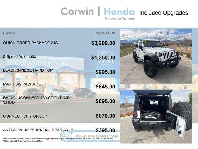 used 2015 Jeep Wrangler Unlimited car, priced at $16,500