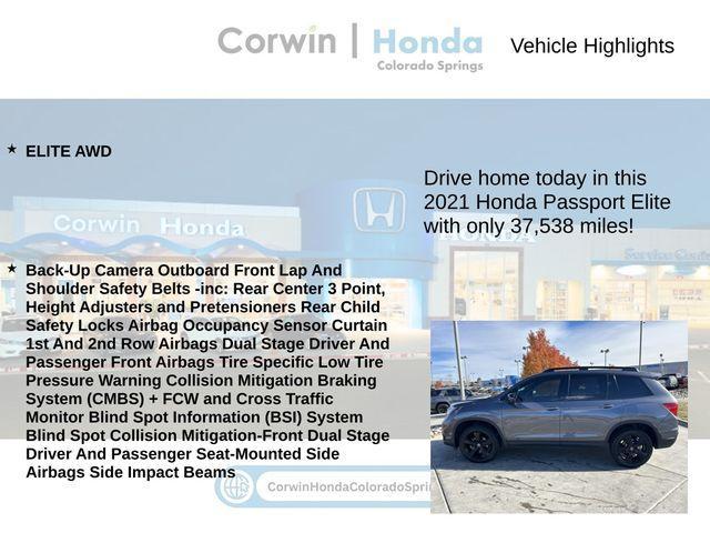 used 2021 Honda Passport car, priced at $29,900