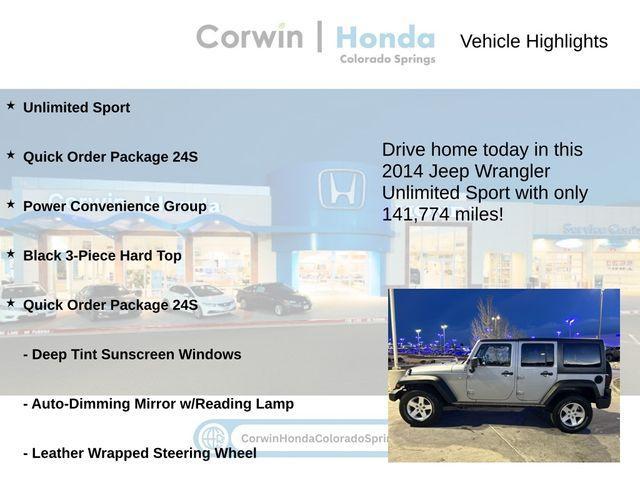 used 2014 Jeep Wrangler Unlimited car, priced at $16,000