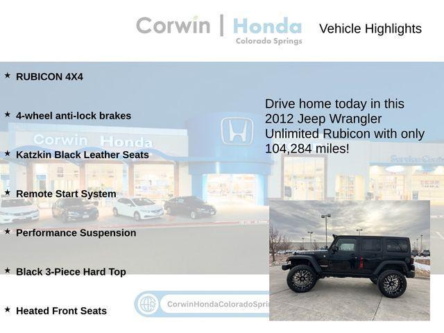 used 2012 Jeep Wrangler Unlimited car, priced at $16,750